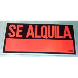 Cartel Señal 49x23cm Se Alquila Rotulauto