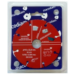 Disco Corte Multimat Ø115x22,23mm Carburo Macodiam 1 Ud