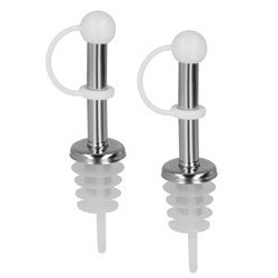 Tapon Botella Con Vertedor 1x2x7 Acero Pla Metaltex 2 Pz