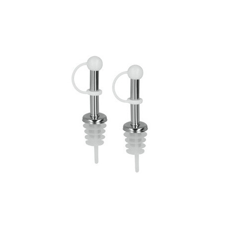 Tapon Botella Con Vertedor 1x2x7 Acero Pla Metaltex 2 Pz